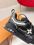 LV Trainer Sneaker Black White Cowhide and Mesh 528557