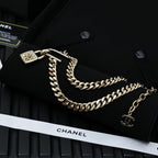 PADLOCK NECKLACE WITH DOUBLE C LOGO IN GOLD METAL