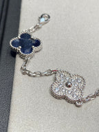 VCA Clover Blue 5 Motifs Sliver Bracelet