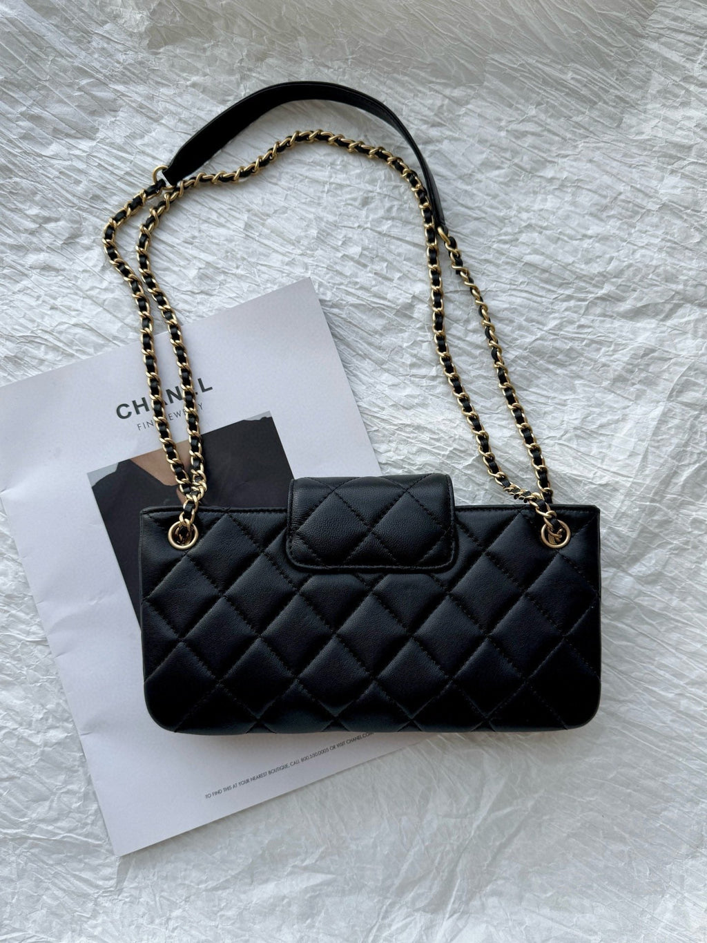 24c cc baguette bag black lambskin gold hardware