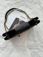 24c cc baguette bag black lambskin gold hardware