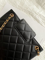 24c cc small shopping bag 21cm black lambskin gold hardware