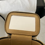 cc classic vanity bag 10cm black lambskin gold hardware