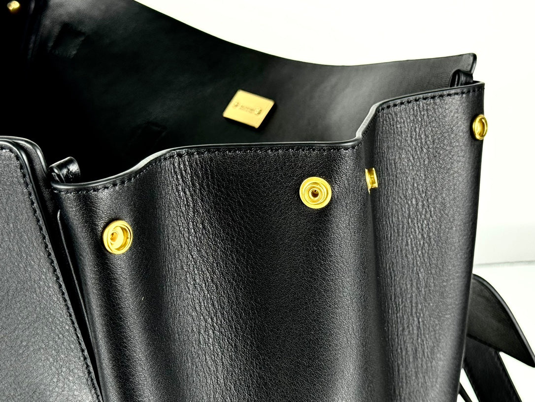 BEL AIR CARRY ALL BAG 29 IN BLACK NAPPA LAMBSKIN GOLD HARDWARE