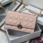 MY CD 24 TOP HANDLE BAG PASTEL PINK LAMBSKIN