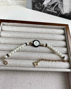 CLASSIC CC PEARL CHAIN WITH    PEARLS BLACK RESIN