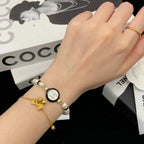 CLASSIC CC PEARL CHAIN WITH    PEARLS BLACK RESIN
