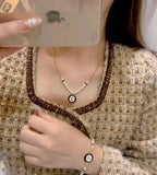 CLASSIC CC PEARL CHAIN WITH    PEARLS BLACK RESIN