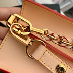 Lv Dauphine 20 Beige Leather White Monogram jacquard fabric