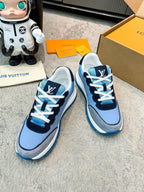 LV Classic Sneaker Grey Blue Black Suede Mesh 625421