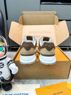 LV Classic Sneaker Beige Light Taupe Suede Mesh 625424