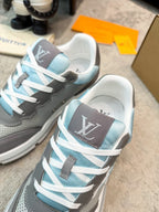 LV Classic Sneaker Grey Blue Suede Mesh 625425