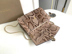 HANDBAG 25 IN GREY SHINY PYTHON LEATHER