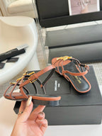SL CASSANDRA TRIPLE SANDAL FLAT CIDER CALFSKIN