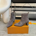 LV Ankle Boots 60mm Gray Suede