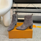 LV Ankle Boots 60mm Gray Suede