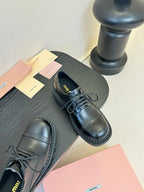 Miu 25C Chunky Oxfords Black Calfskin 235812