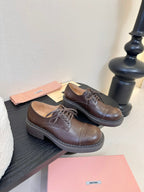 Miu 25C Chunky Oxfords Brown Calfskin 235813