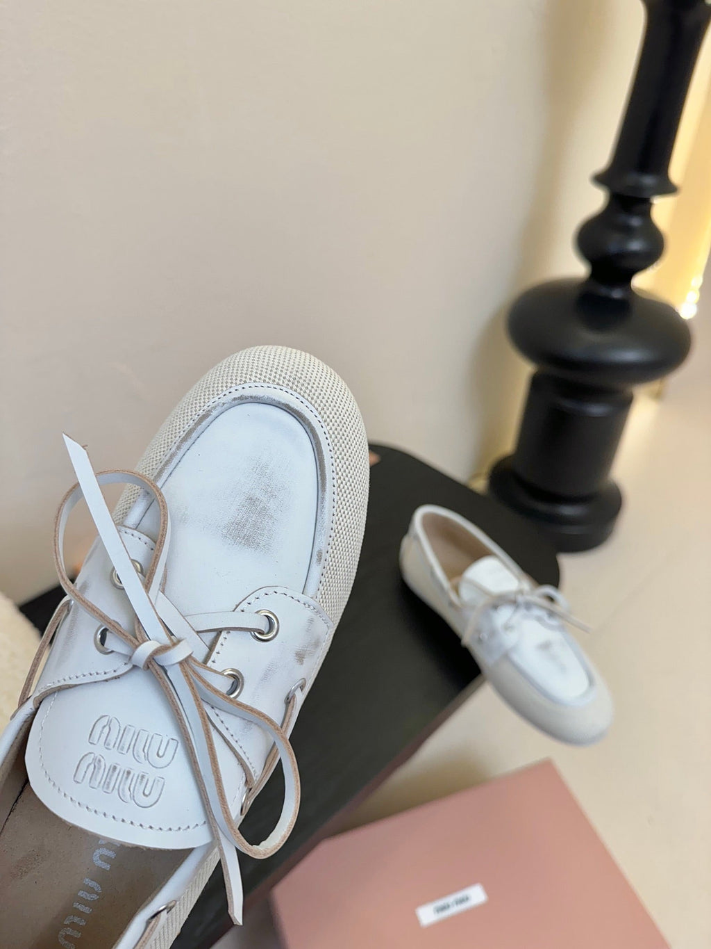 Miu 25C Loafers White Leather 235816