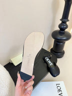 Loewe 25 Toy Ankle Strap Ballet Flat Black Calfskin 309171