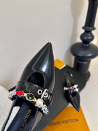 LV Vibe Slingback 6cm Black Patent Leather 580333