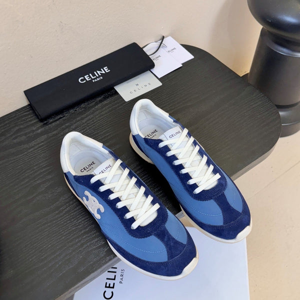 Celine Racer Low Top Sneaker Blue Suede Calfskin 606411