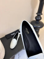 Celine Aura Loafer White Goatskin 606415