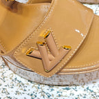 LV Shake Platform Sandal 110mm Brown Patent Leather 456140