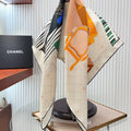 CC Square Scarf 90 CM In White Colorful Silk Twill  187426
