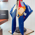 CC Square Scarf 90 CM In Dark Blue Colorful Silk Twill 187427
