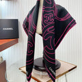 CC Square Scarf 90 CM In Black Mix Pink Silk Twill 187438