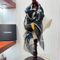 CC Square Scarf 110 CM In Colorful Shunyu Qiao Silk  190025