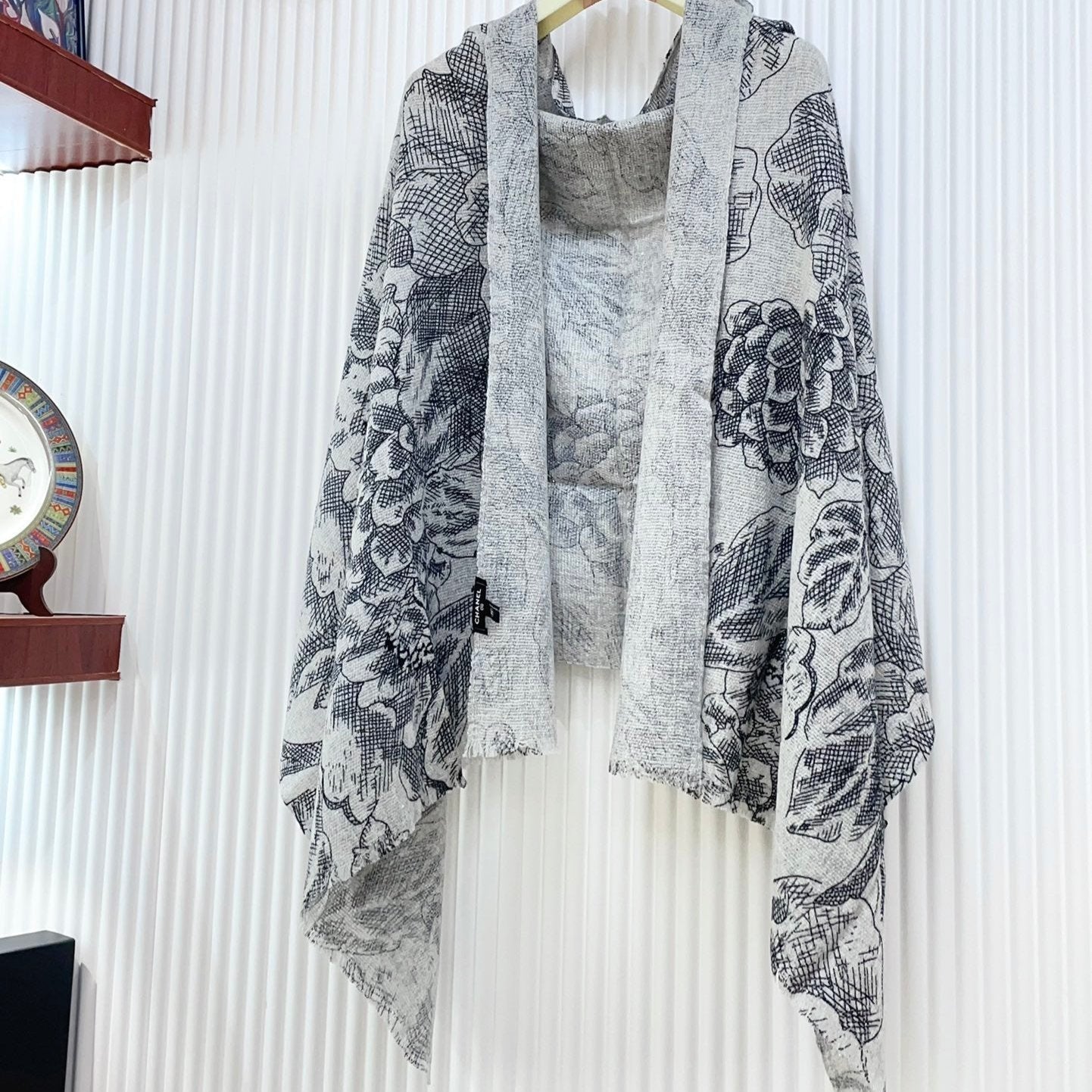 CC Scarf 180 CM In Grey Mix Black Cashmere  247635