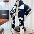 CC Square Scarf 90 CM In White Mix Black Silk  305180