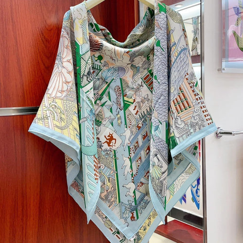 Animapolis Scarf 140 CM In Colorful Cashmere And Silk 306572