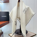 CC Square Scarf 90 CM In White Silk Twill 335845