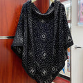 CC Square Scarf 140 CM In Black White Polka Dot Cashmere Silk 337147