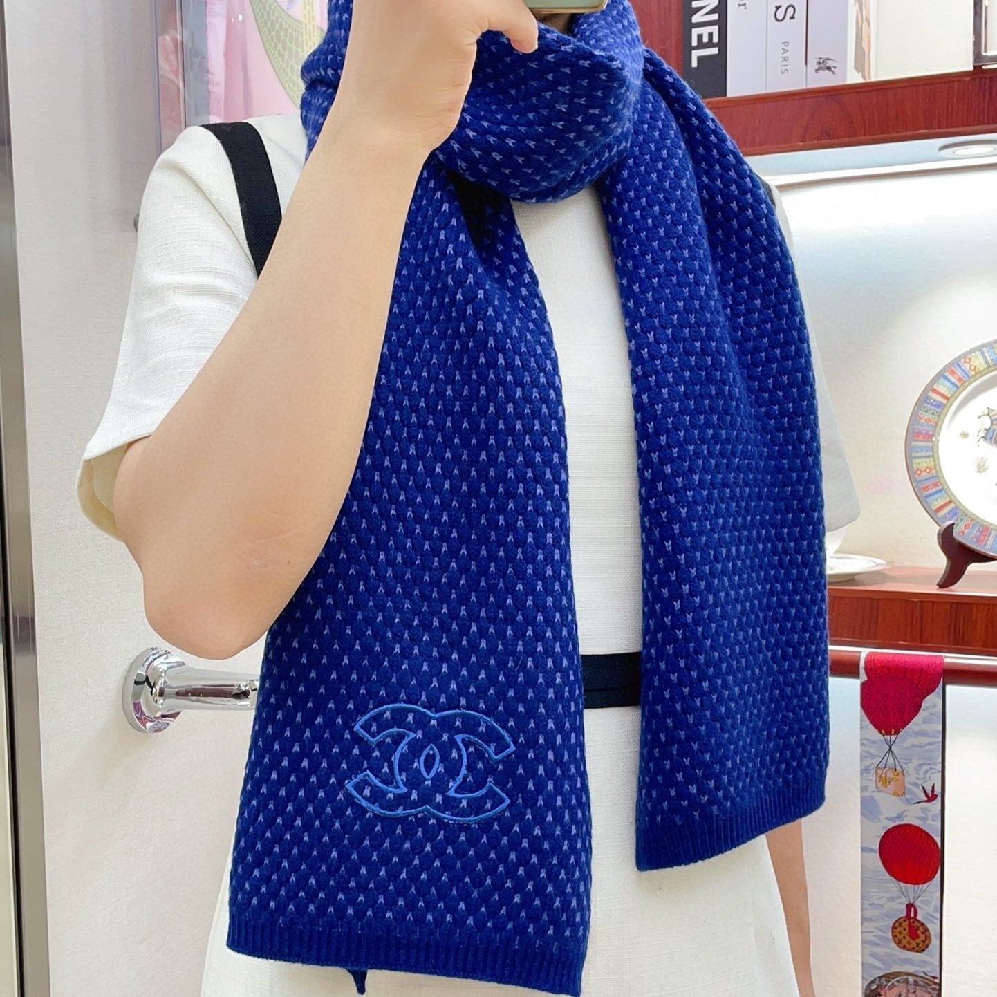 CC Scarf 180 CM In Blue Cashmere 394593