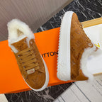 LV Time Out Sneaker 40mm Brown Yellow Monogram Suede