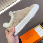 LV Time Out Sneaker 40mm Beige Monogram Suede