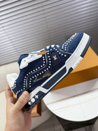 LV 1AJ512 Trainer with Swarovski™ Pearls Indigo Blue Denim 511761