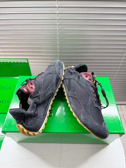 BV Orbit Flash Sneaker Black Suede & Nylon Lace-Up 609403