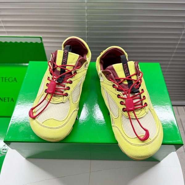 BV Orbit Flash Sneaker Lemon Suede & Nylon Lace-Up 609405