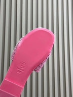 CC WOVEN SLIPPERS LIGHT PINK COWHIDE SOLE
