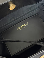 Chanel 2026 Hippie Hobo Bag 32cm Black Calfskin