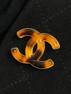 Chanel 2026 Pouch 24cm Black Tortoiseshell Suede Effect Plexi
