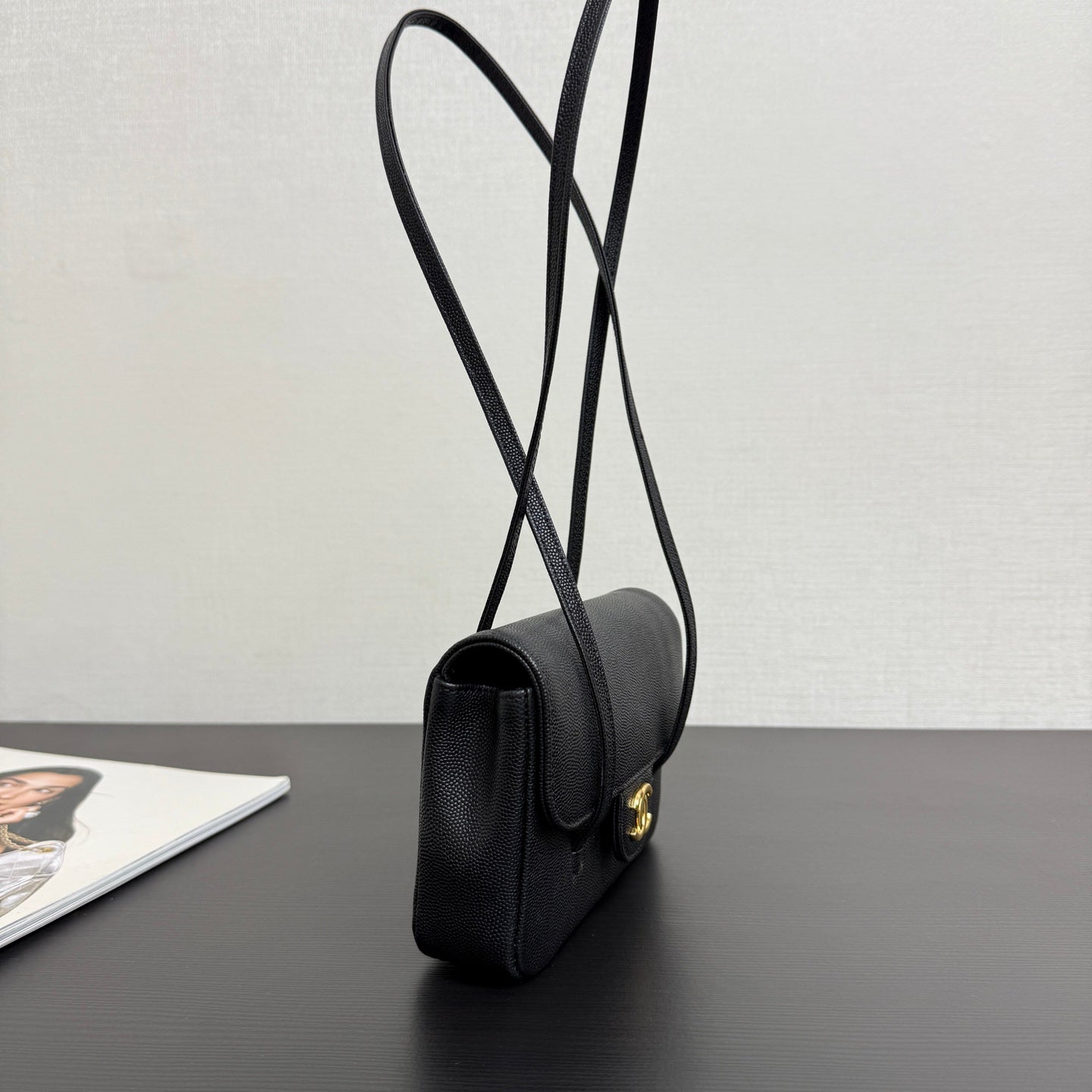 Chanel 26 Shoulder Bag 17 Black Caviar Leather