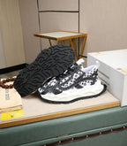 LV TRAINER WHITE MIX BLACK CALFSKIN AND BREATHABLE MESH