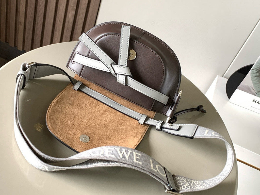 Loewe Mini Gate Dual Bag Light Grey Calfskin