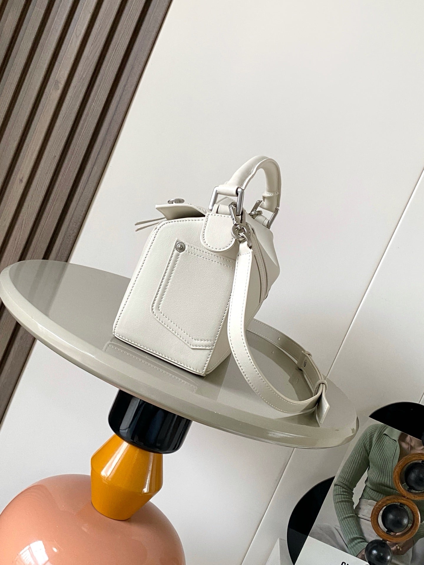 Loewe Panta Small Puzzle Bag 24cm White Glossy Calfskin